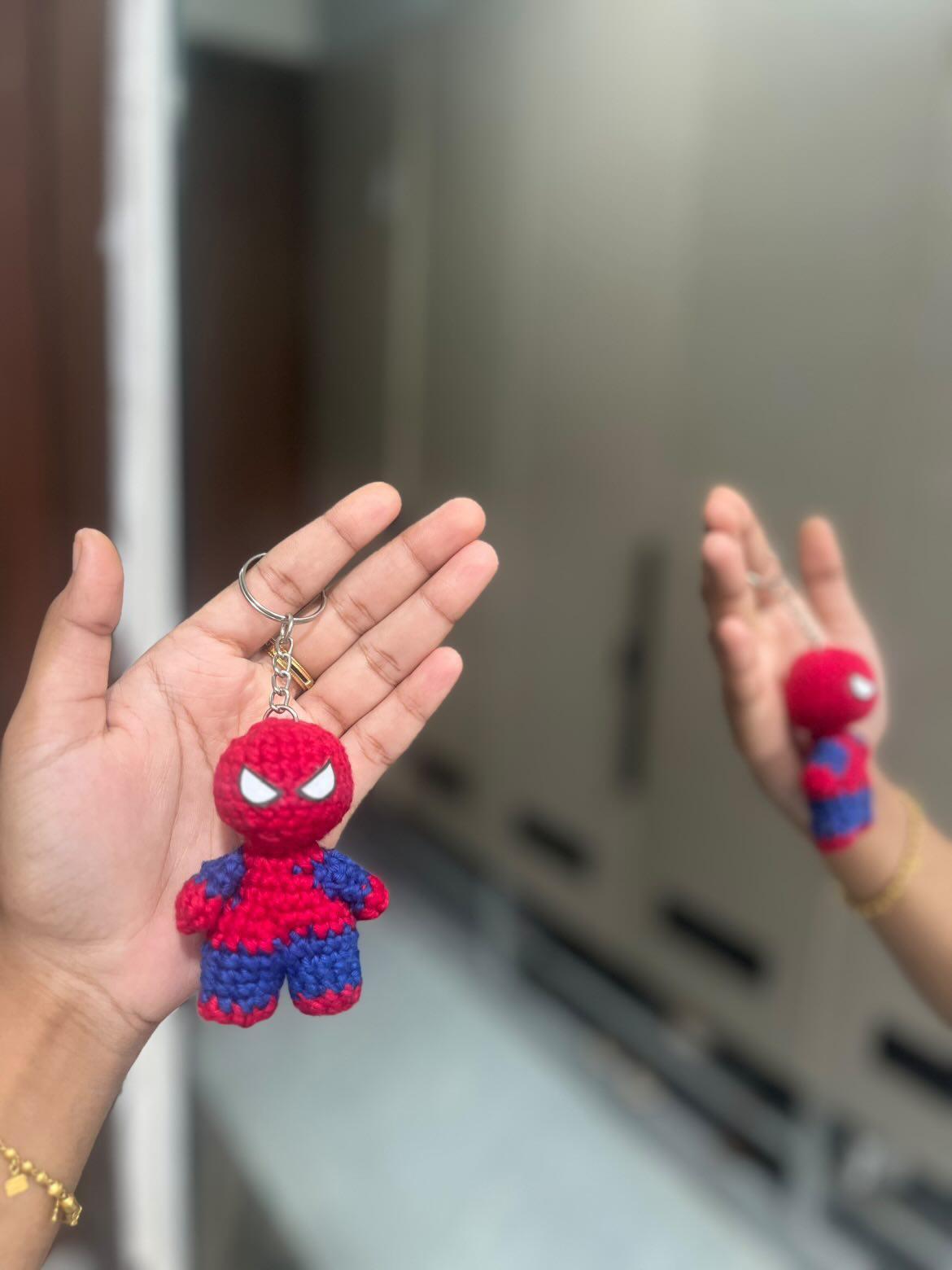 Whimsical Amigurumi Keychains Web-Slinger