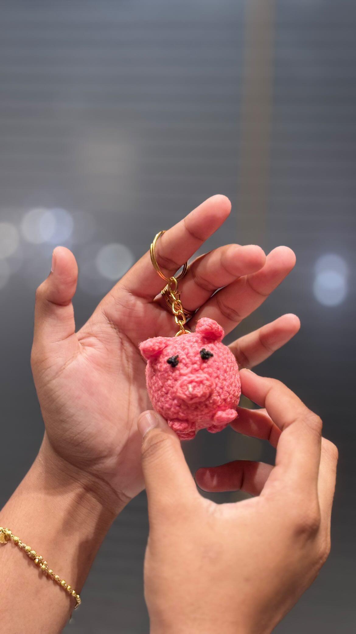 Whimsical Amigurumi Keychains Baby Piggy