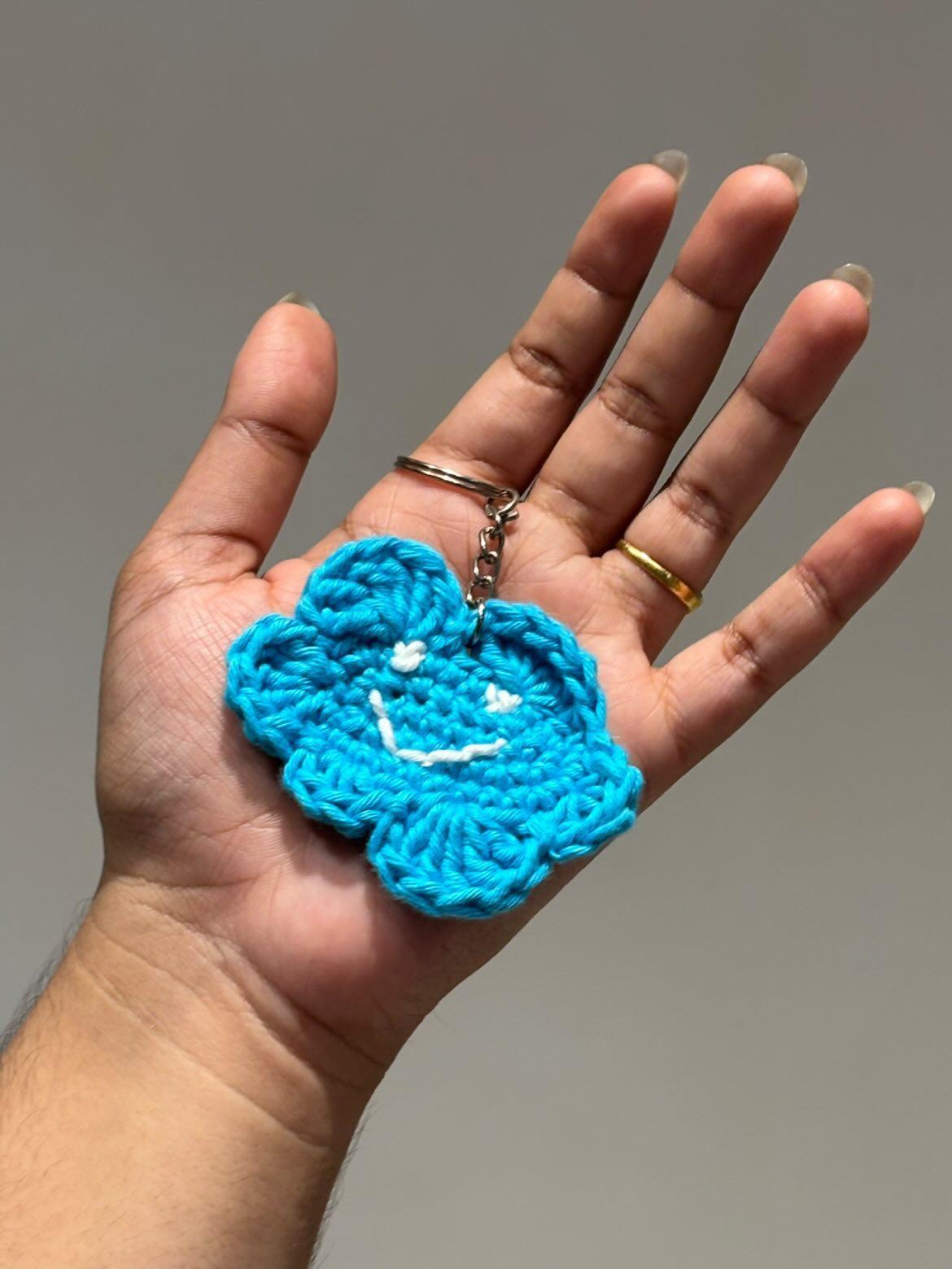 Whimsical Amigurumi Keychains Smiley Daisy
